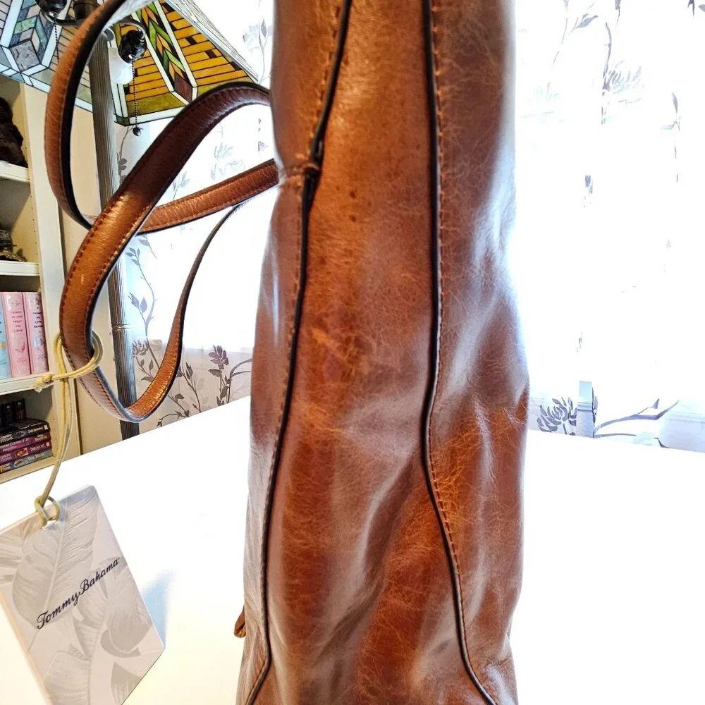 Tommy Bahama Brown Leather Shoulder Bag - Picture 4 of 14